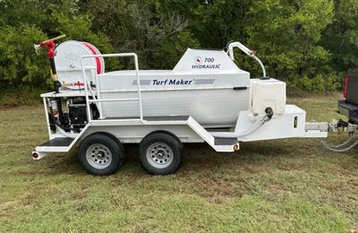 TurfMaker Hydroseeder | Model 700 (Gas Engine) | Hydraulic Drive System | Total Capacity 700 Gallons | Skid Frame Width 47