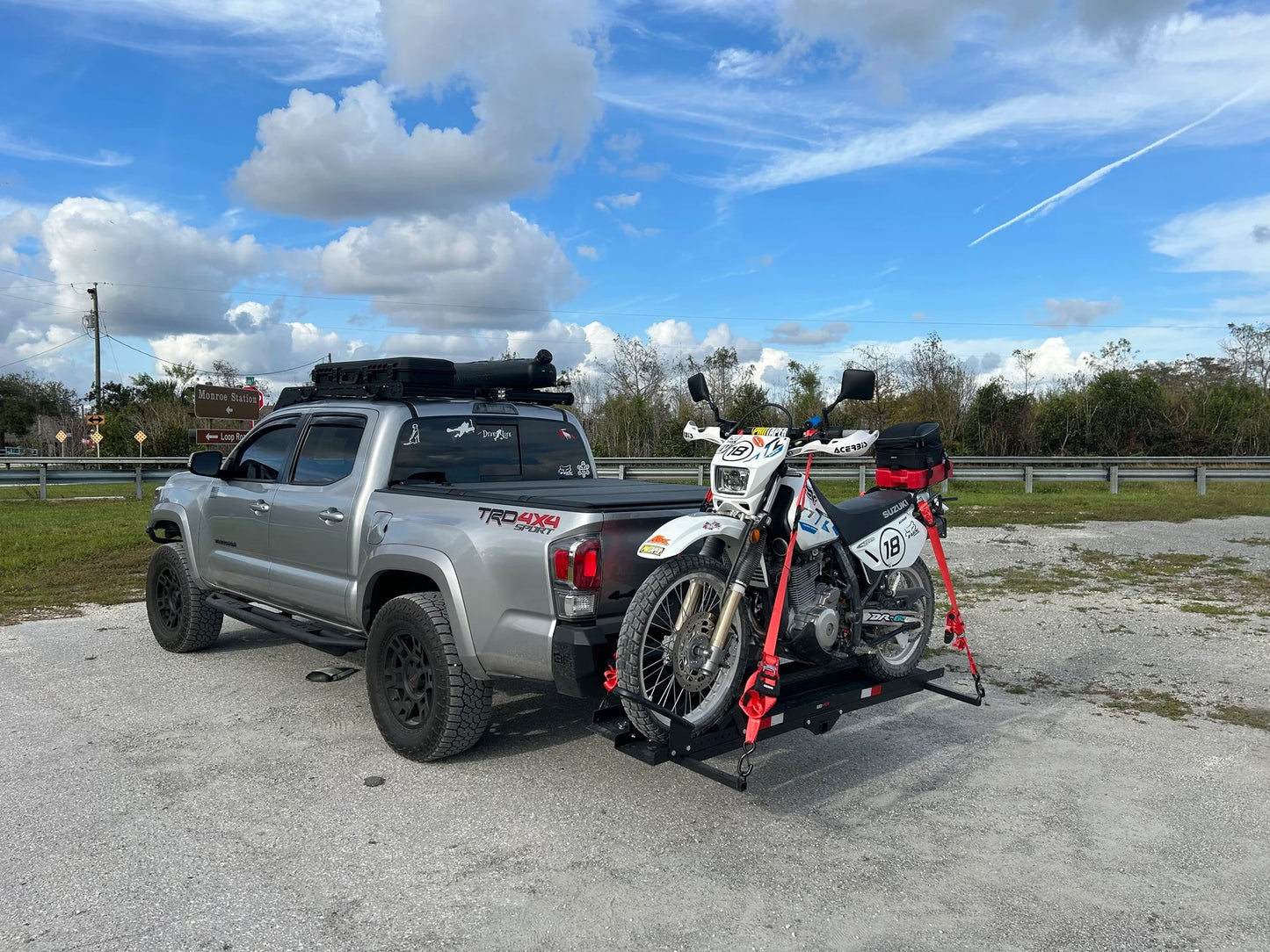 Black Widow Heavy Duty Motorcycle Carrier | Model MCC-600 | Track Size 79" x 7.75" | Capacity 600 lb | For Class III & IV Hitches