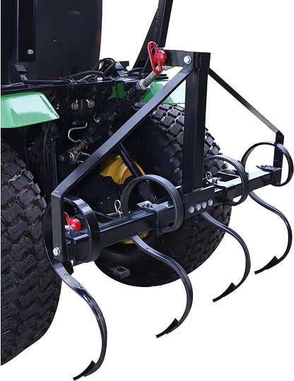 Field Tuff 3pt Garden Bedder/Hiller – 4pc Shank Attachment with S-Tines and Shovels | Horsepower 18–30 HP | For Tractors