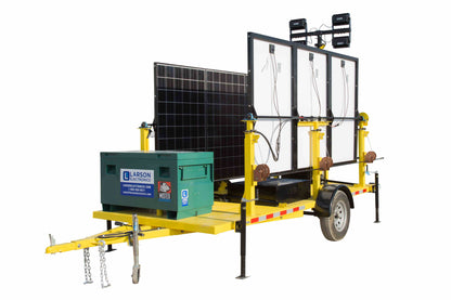 Larson Electronics 1.59KW Solar Power Generator with Pneumatic Light Tower Mast - (4) 100 Watt LED Lights