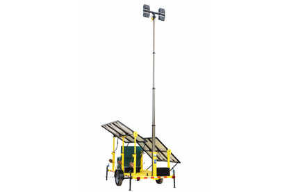 Larson Electronics 1.59KW Solar Power Generator with Pneumatic Light Tower Mast - (4) 100 Watt LED Lights