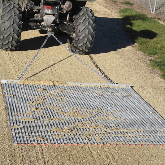 Field Tuff 4.5' x 5' Drag Mat – Galvanized Steel Mesh- Tow-Behind Design | For ATVs/ UTVs / Utility Tractors