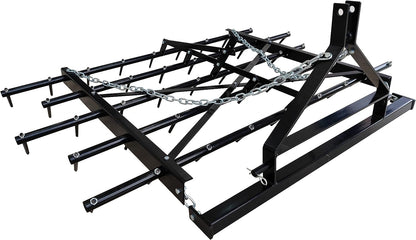 Field Tuff 3PT 6' Spike Drag Harrow – 72" Working Width, Category 1 Compatible For Tractor