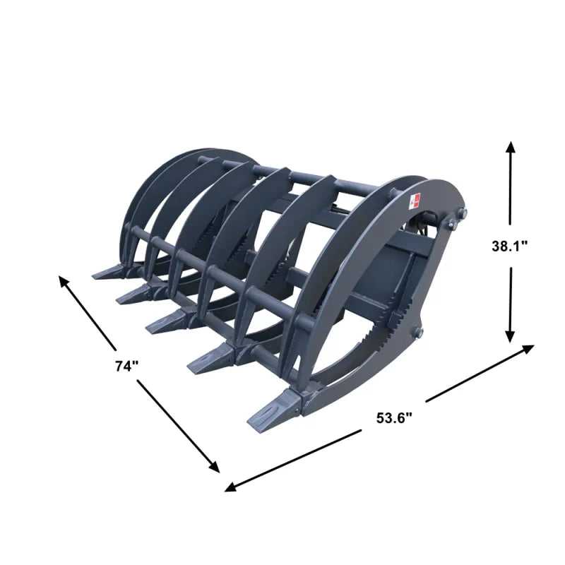 Landy Attachments Root Grapple Rake | Width 72" | 16 GPM | 20-35 HP | For Skid Steers, ATVs, UTVs, & Tractors