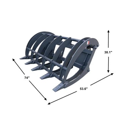 Landy Attachments Root Grapple Rake | Width 72" | 16 GPM | 20-35 HP | For Skid Steers, ATVs, UTVs, & Tractors