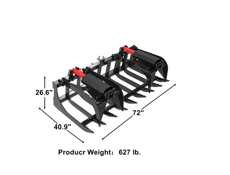 Landy Attachments Root Grapple Bucket | Width 72" | 16 GPM | For Skid Steers