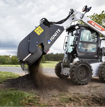 Ignite Attachments Sweeper Bucket | Sweeping Width 72.8" | Bucket Capacity 8.8 Cubic Ft | Hydraulic Flow 15.9-30.4 GPM | For Skid Steers