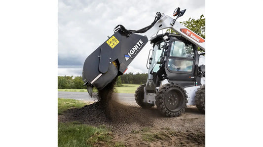 Ignite Attachments | Sweeper Bucket | SKU 7512926 | 72-Inch Width | Capacity 8.8 Cubic Feet | Hydraulic Flow 15.9-30.4 GPM | For Skid Steer