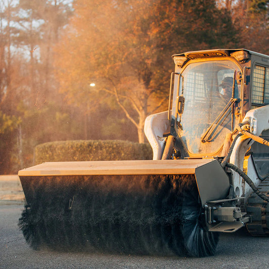 Titan Attachments Hydraulic Angle Broom | 72" Sweeping Width | For Skid Steer