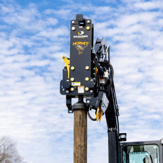Danuser Hornet Post Driver w/ Grapple & Tilt | 8" T-Post Driver | Width 45.75" | Machine Size 4-10 Tons | For Excavators