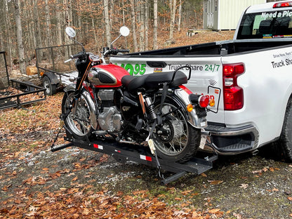 Black Widow Heavy Duty Motorcycle Carrier | Model MCC-600 | Track Size 79" x 7.75" | Capacity 600 lb | For Class III & IV Hitches