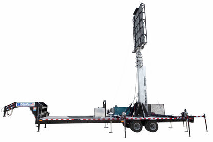 Larson Electronics MegaTower 50' Pneumatic Megatower™- 21 Foot Trailer - Extends 22-58 Feet - (16) 480 Watt LED Lights