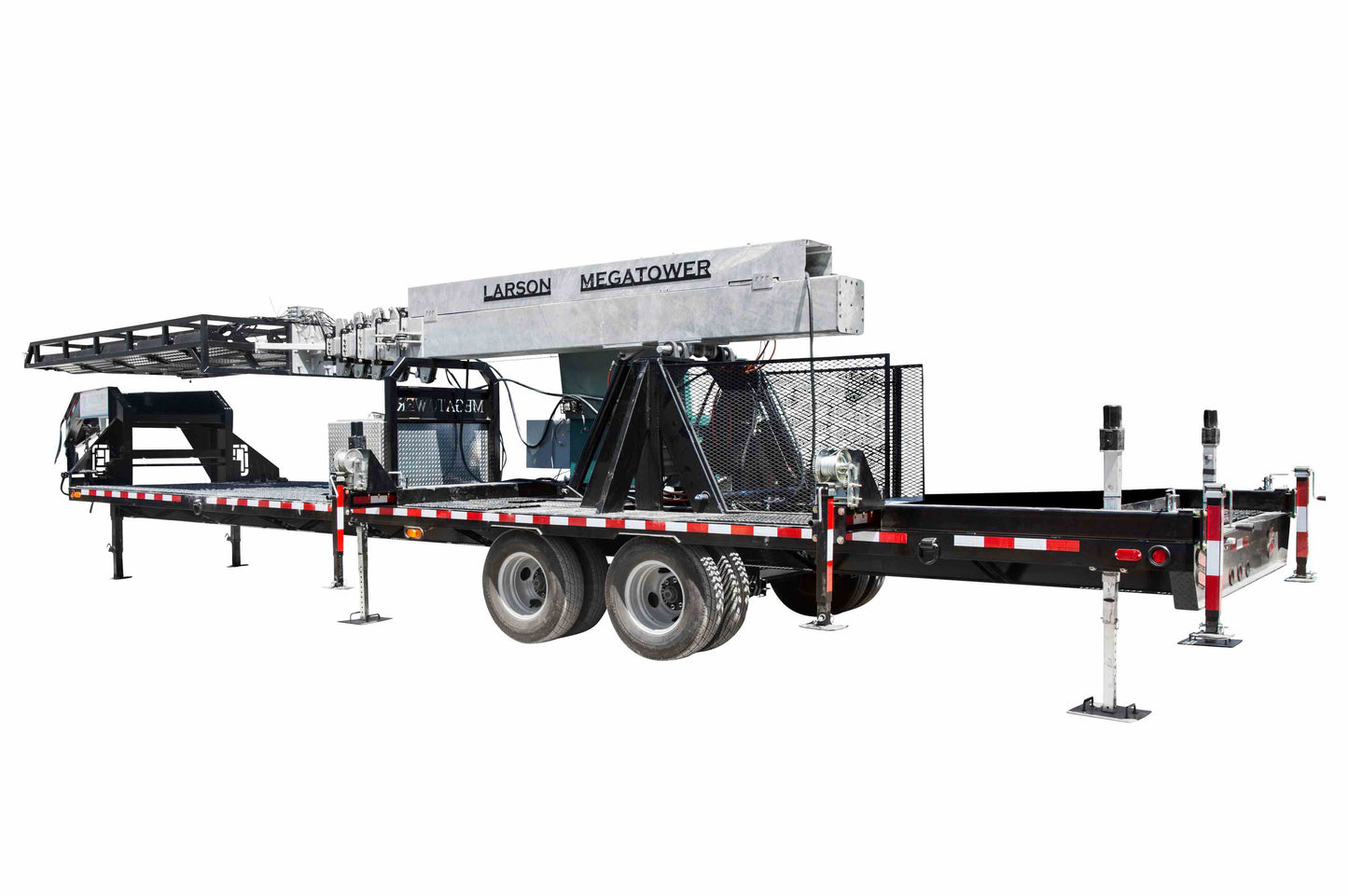 Larson Electronics MegaTower 50' Pneumatic Megatower™- 21 Foot Trailer - Extends 22-58 Feet - (16) 480 Watt LED Lights