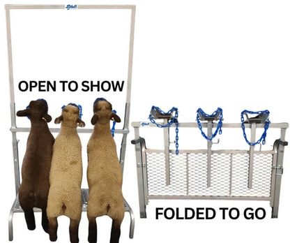 Sydell Showman's Best Fold & Go Show Rail | #0739 / #0739S | Adjustable Width | 3 Heads | For Sheep & Goats