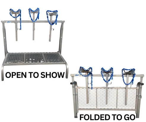 Sydell Showman's Best Fold & Go Show Rail | #0739 / #0739S | Adjustable Width | 3 Heads | For Sheep & Goats
