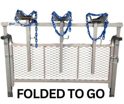 Sydell Showman's Best Fold & Go Show Rail | #0739 / #0739S | Adjustable Width | 3 Heads | For Sheep & Goats