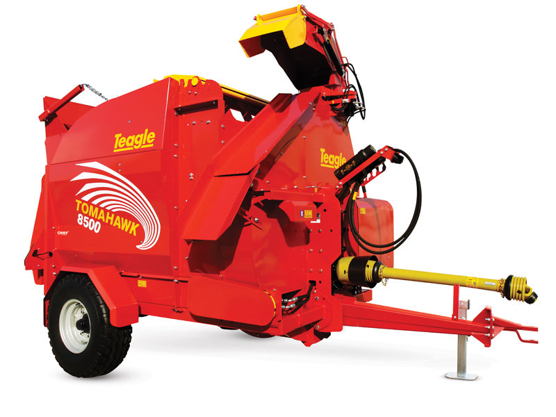 Teagle | Tomahawk Straw Blower | Model T8500SC CHIEF | Width 80" | 6' Round & 8' Rectangular Bales | 4.5m³ Capacity | Horsepower 80 HP | For Tractors