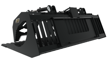 Top Dog Attachments HD Brush Bucket with Grapple | Width 68" to 82" | Weight 937 to 1065 lbs | Oil Flow Range 15 to 25 GPM | For Skid Steer