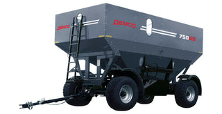 Demco | Gravity Flow Grain Wagon | Models 500 SS, 650 SS, 750 SS | Width 106" To 108" | Bushel Capacity 500 To 750 bu. | Spindles Size 3.5" | Horsepower 80 To 250 HP | For Tractor
