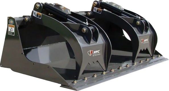 Paladin Scrap Grapple Bucket | Working Width 74"–82" | Severe-Duty Solid Bottom | Routed Hydraulic Lines w/ Hose Saver | 15–25 GPM | For Skid-Steer Loaders