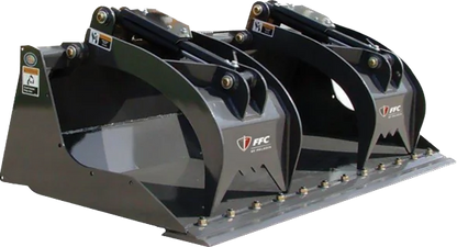 Paladin Scrap Grapple Bucket | Working Width 74"–82" | Severe-Duty Solid Bottom | Routed Hydraulic Lines w/ Hose Saver | 15–25 GPM | For Skid-Steer Loaders