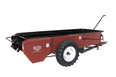 Millcreek | Mid-Size Manure Spreader | Models 57 & 77 | Width 37″ To 44.5″ | Ground or PTO Drive | Horsepower 18 To 22 HP | For Tractors