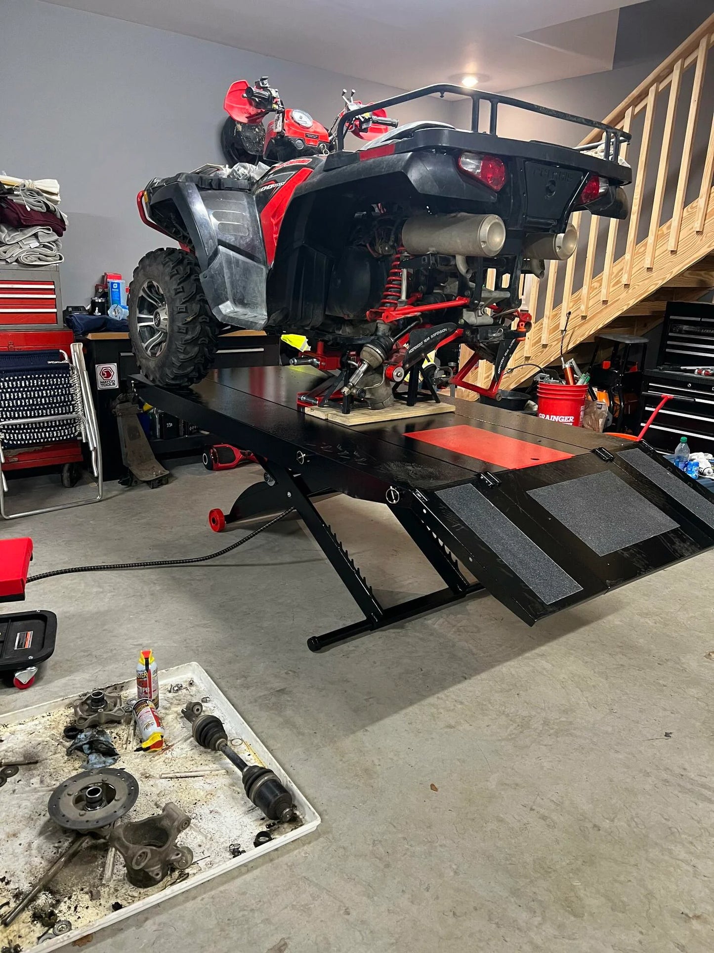 Black Widow ProLift Pneumatic ATV Lift Table | Model BW-PROLIFT-HDXW-ATV | 48" Wide, 105.5" Long | 1,500 lb Capacity | For ATV & Motorcycle Maintenance