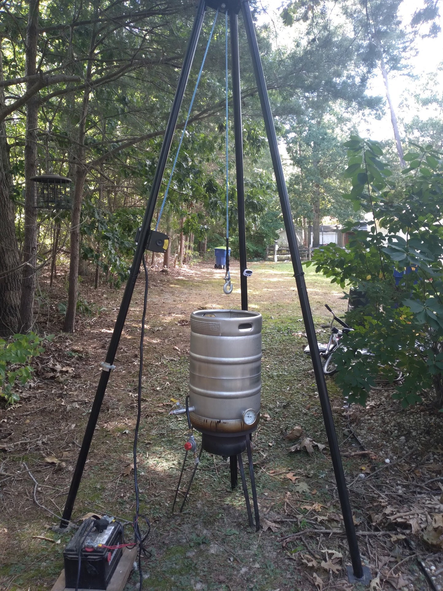 KShot Tripod Game Hoist W/ Gambrel | Model DRC-DTP-V2 | Height 107" | Capacity 500 lb | For Hunting & Field Dressing