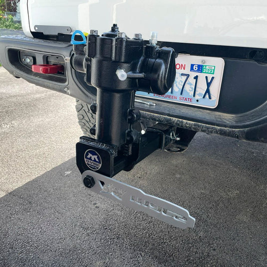 Black Widow D-Vise Hitch-Mounted Bench Vise | Model DV-2IN | Jaw Width 4" Opens to 8" | Manual Operation | 4 To 90+ HP | For 2" Receiver Trucks, Jeeps & UTVs