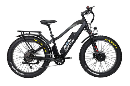 Bakcou Dual-Hub Electric Bike | Model Kodiak AWD | Load Capacity 350 Lbs | Top Speed 25 Mph