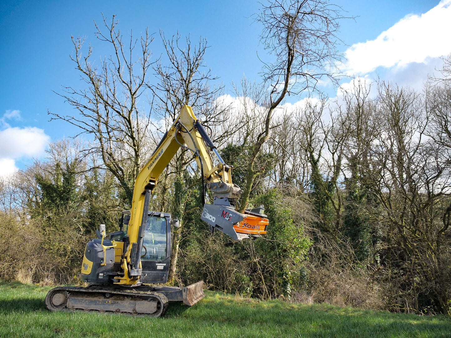 MDE Machinery Tree Shear With Buncher & Tilt |  6" To 21.5" Cutting Capacity | For Excavator