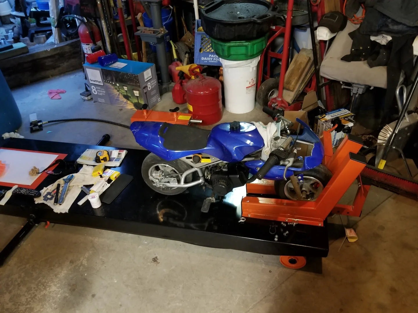 Black Widow Pneumatic ProLift Motorcycle Lift Table | Model BW-PROLIFT-HD | Platform Size 105.5" x 24" | Capacity 1,500 lb | For Touring, Cruiser & Heavy Motorcycles