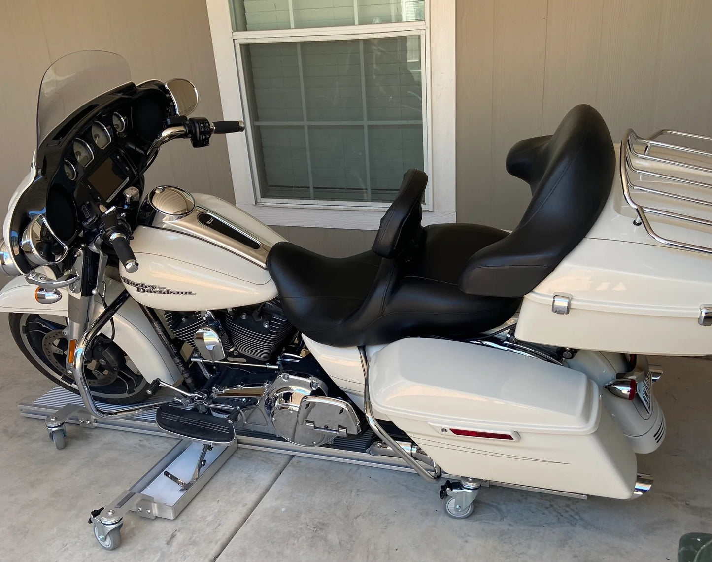 Black Widow Professional Aluminum Motorcycle Dolly | Model BW-PRO-DOLLY | Track Length 89" | Capacity 1,500 lb | For Street, Touring & Cruiser Motorcycles