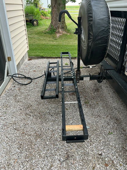 Black Widow Compact Dirt Bike Carrier | Model MCC-300 | Track Size 77" x 7" | Capacity 300 lb | For 2" Class III & IV Hitch Vehicles