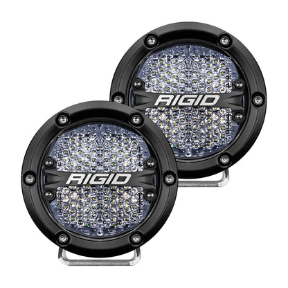 Rigid Industries | 360-Series 4" LED Off-Road Fog Light | Diffused Beam | White Backlight - Black Housing [36208]