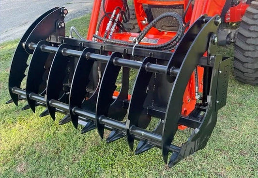 FARM-MAXX 60", 66" & 72" RAKE GRAPPLES WITH SINGLE / DUAL CYLINDERS AND GREASABLE PINS FOR TRACTOR