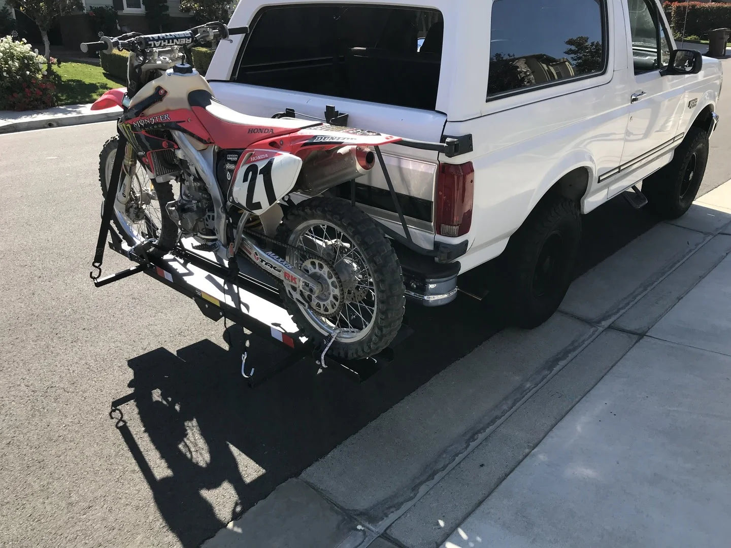 Black Widow Heavy Duty Motorcycle Carrier | Model MCC-600 | Track Size 79" x 7.75" | Capacity 600 lb | For Class III & IV Hitches