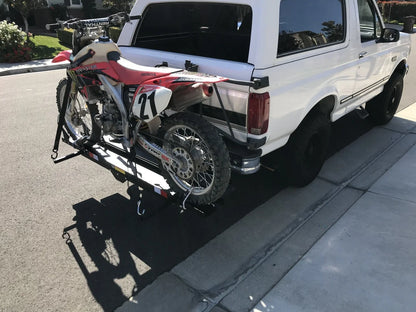 Black Widow Heavy Duty Motorcycle Carrier | Model MCC-600 | Track Size 79" x 7.75" | Capacity 600 lb | For Class III & IV Hitches