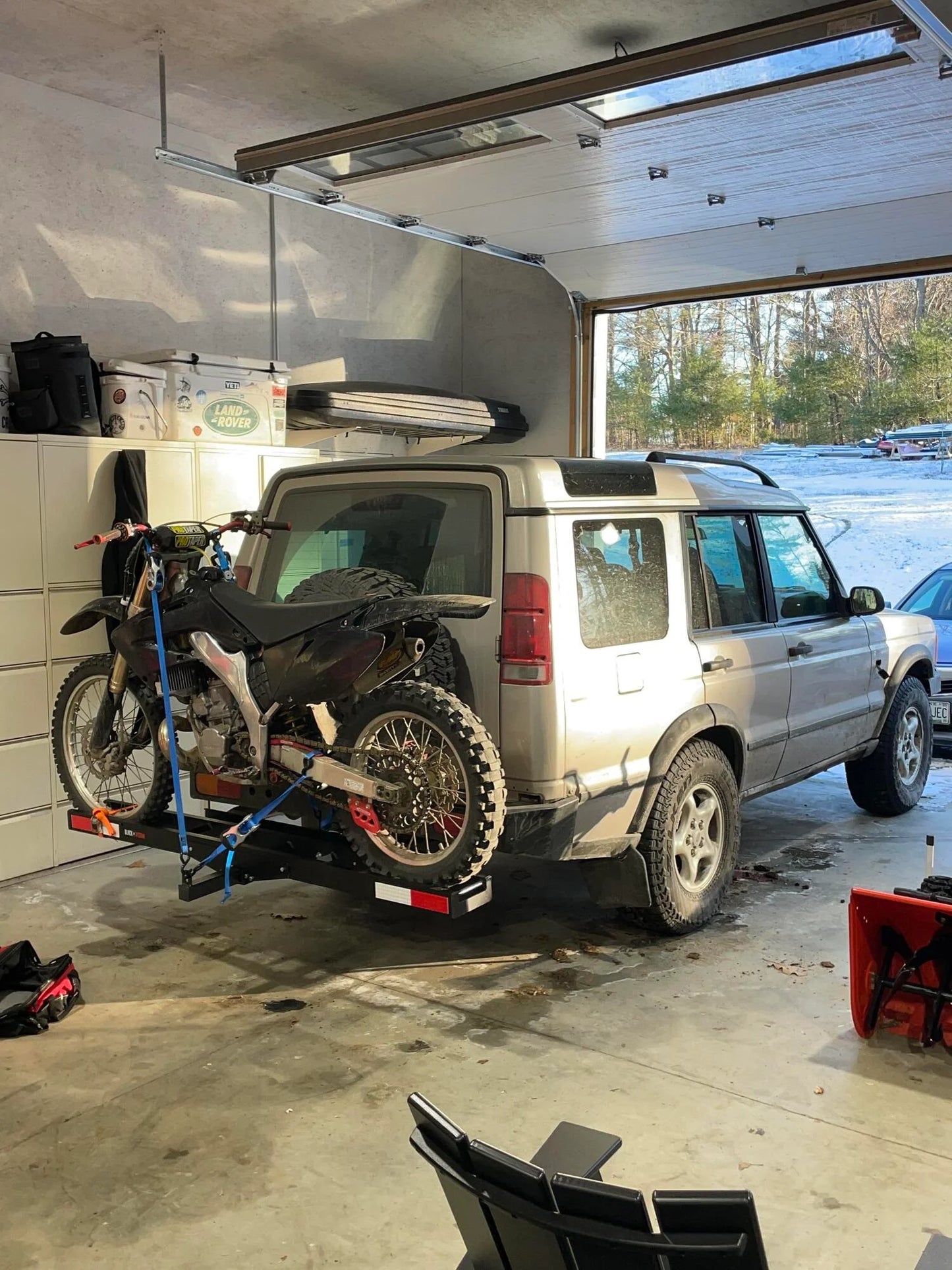 Black Widow Pro Dirt Bike Carrier | Model AMC-400-PRO | Track Width 5.5" | Capacity 400 lb | Fits Class III & IV 2" Hitch Receivers