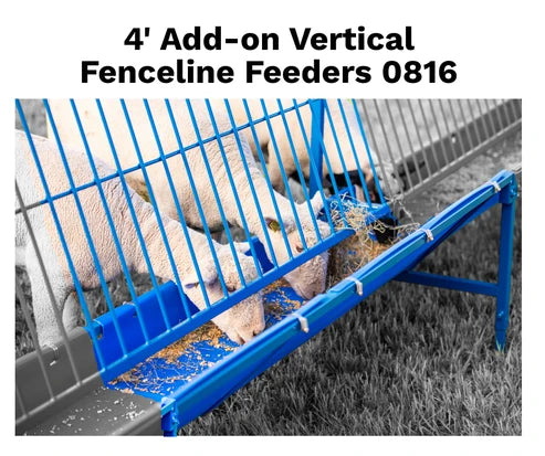 Sydell Add-on Vertical Fenceline Feeder | #0816P & #0818P | Size 25.5" & 97.25" | For Sheep & Goat