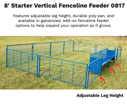 Sydell Starter Vertical Fenceline Feeder | #0815P & #0817P | Size 49 1/4" & 97 1/4" | For Sheep & Goats
