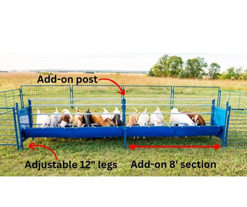 Sydell Fenceline Feeder Add-On | #0816HP / #0818HP | Height 42" To 50" | Length 49" | Width 25 1/2" | For Sheep & Goat