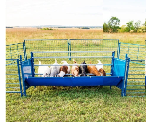 Sydell Starter Horizontal Fenceline Feeder | 0815HP / 0817HP / 0815HG / 0817HG | 49" Long | 25 1/2" Wide | 42" To 50" High | For Sheep & Goats