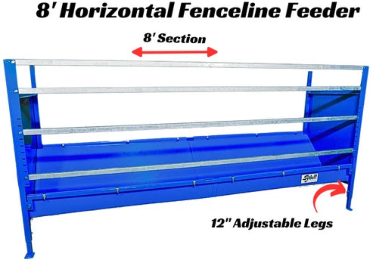 Sydell Starter Horizontal Fenceline Feeder | 0815HP / 0817HP / 0815HG / 0817HG | 49" Long | 25 1/2" Wide | 42" To 50" High | For Sheep & Goats