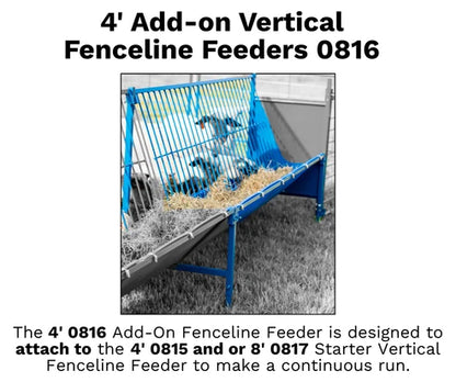 Sydell Add-on Vertical Fenceline Feeder | #0816P & #0818P | Size 25.5" & 97.25" | For Sheep & Goat