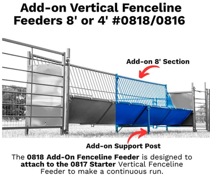 Sydell Starter Vertical Fenceline Feeder | #0815P & #0817P | Size 49 1/4" & 97 1/4" | For Sheep & Goats