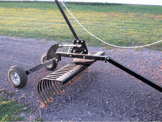 Field Tuff 48" Wide Landscape Rake – Heavy-Duty Steel with 24 Heat-Treated Tines | Towing Power 15–25 HP / 350cc+ | For ATVs, UTVs Tractors