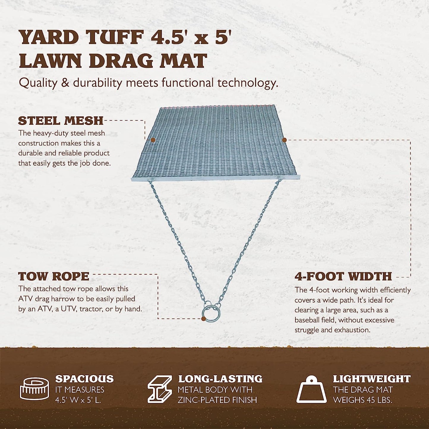 Field Tuff 4.5' x 5' Drag Mat YTF-455TBDM