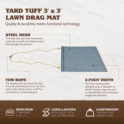 Field Tuff 3' x 3' Drag Mat YTF-33HPDM