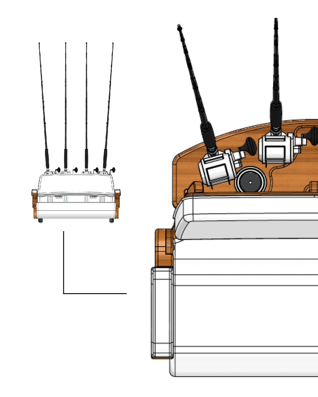 Release Marine Double Bench Helm w/ Launcher | Seating Capacity 2–3 Persons